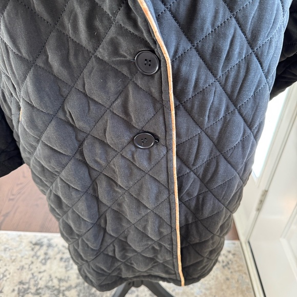 Black Quilted Women's Coat - Picture 3 of 5